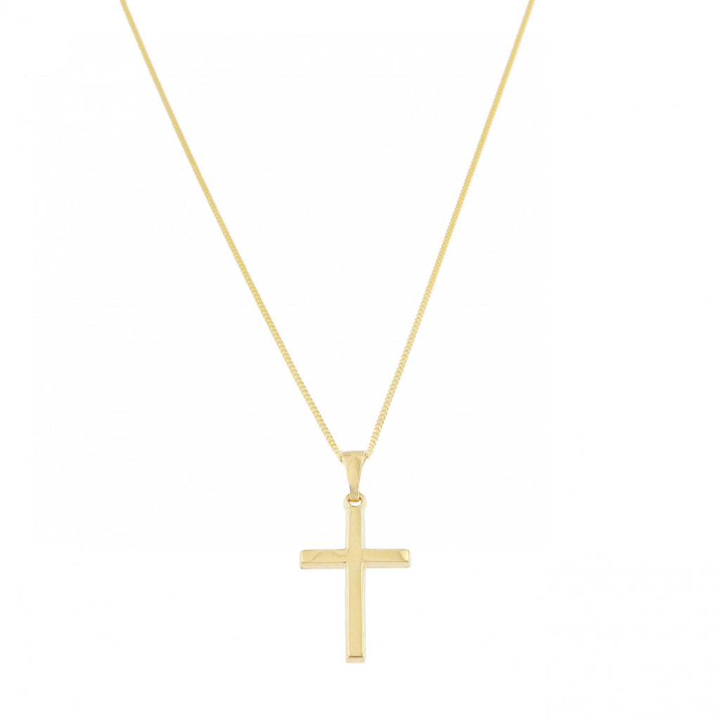 9ct Yellow Gold Cross Pendant & Chain