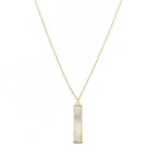 9ct Yellow Gold Mother Of Pearl Bar Pendant & Chain