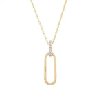 9ct Yellow Gold Diamond Paperlink Pendant & Chain