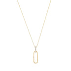 9ct Yellow Gold Diamond Paperlink Pendant & Chain
