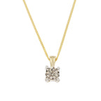 9ct Yellow Gold Diamond 0.25ct Pendant & Chain