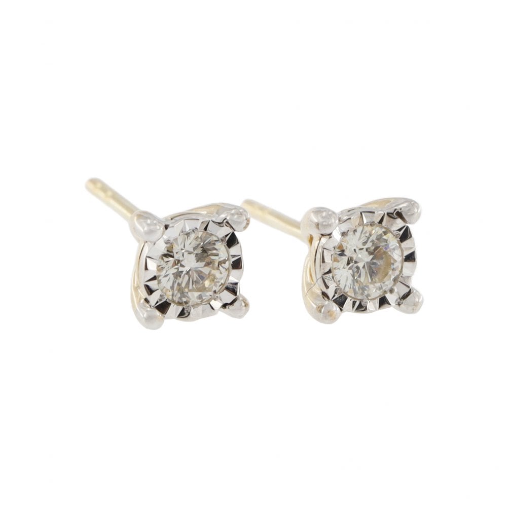9ct Yellow Gold Diamond 0.25ct Stud Earrings