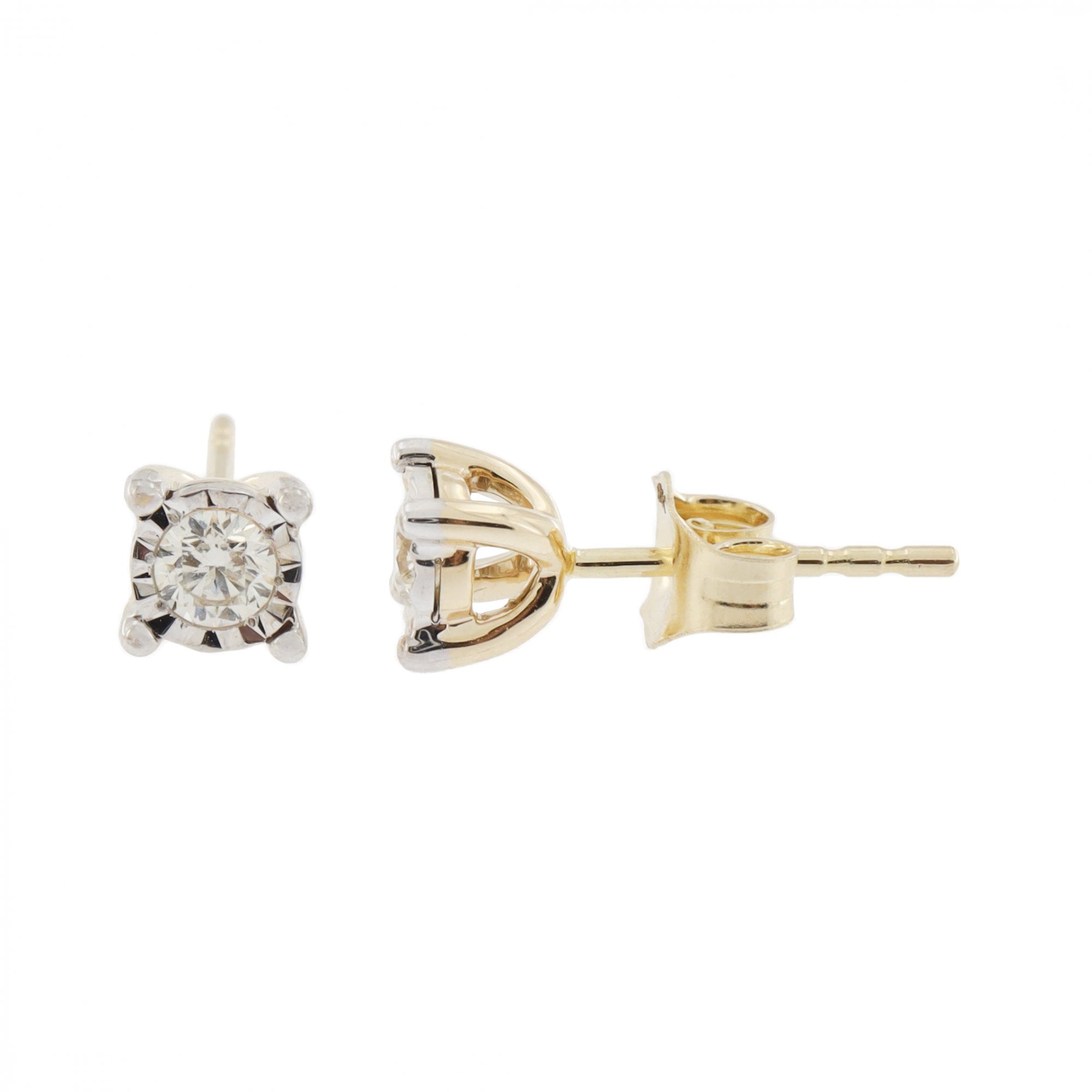 9ct Yellow Gold Diamond 0.25ct Stud Earrings