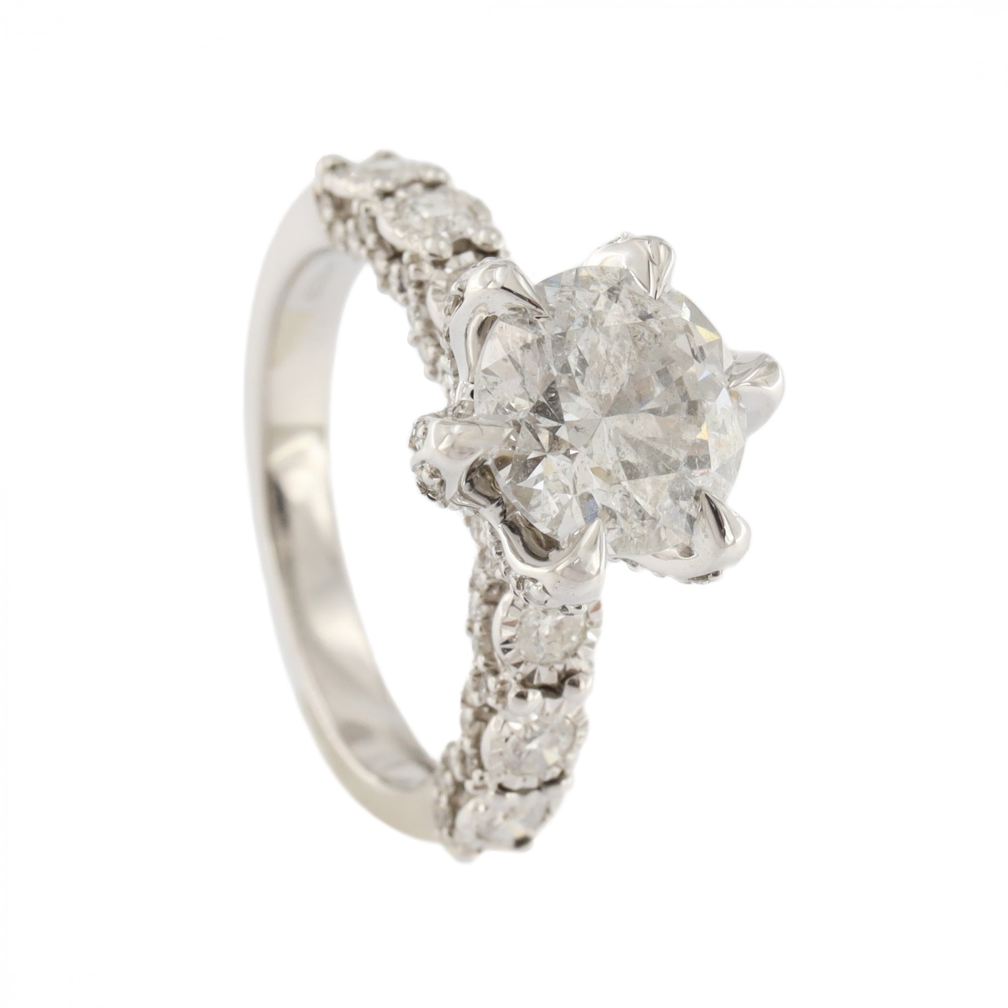 9ct White Gold Diamond 2.25ct Single Stone Ring