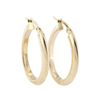 9ct Yellow Gold Oval Large Hoop Earrings