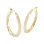 9ct Yellow Gold Oval Large Hoop Earrings