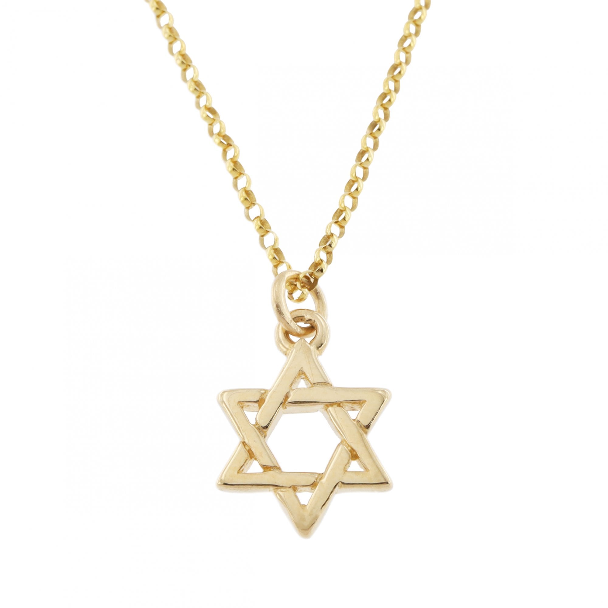 9ct Yellow Gold Star Of David & Chain