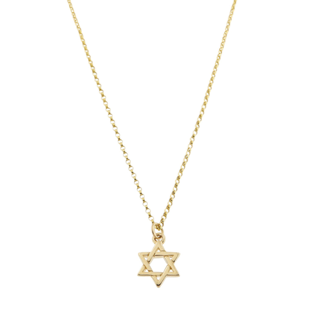 9ct Yellow Gold Star Of David & Chain
