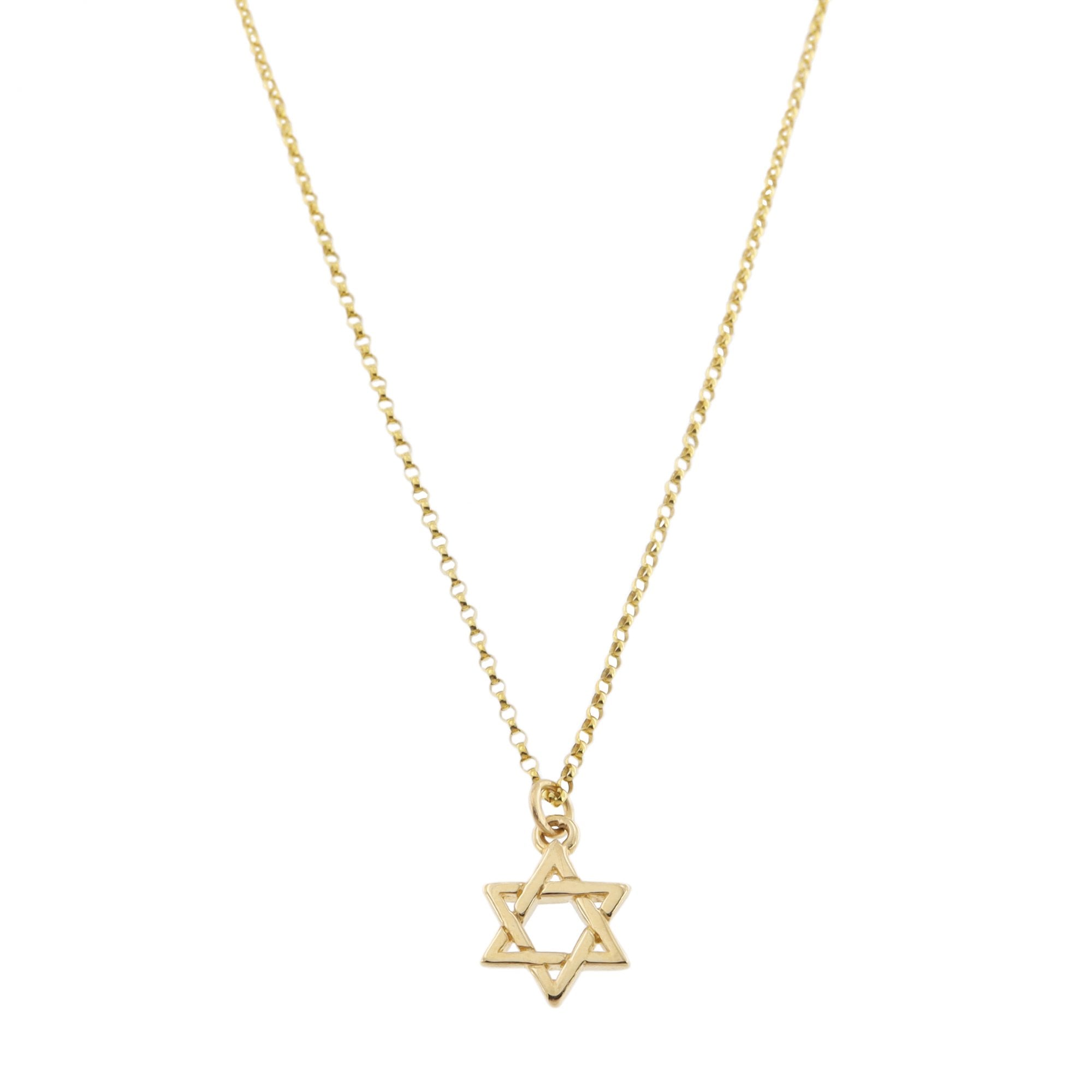 9ct Yellow Gold Star Of David & Chain