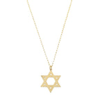 9ct Yellow Gold Star Of David & Chain
