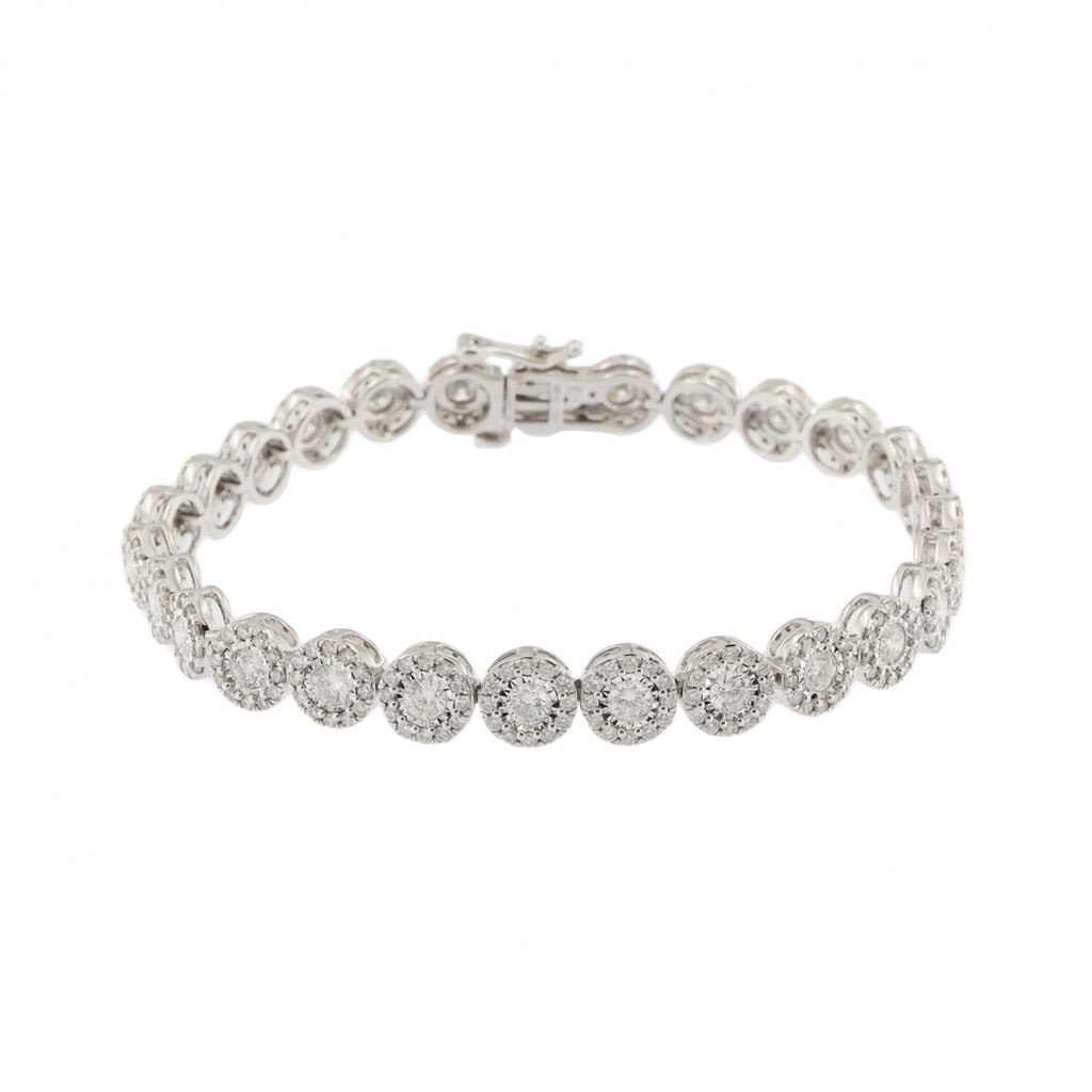 9ct White Gold Diamond 5.00ct Line Bracelet