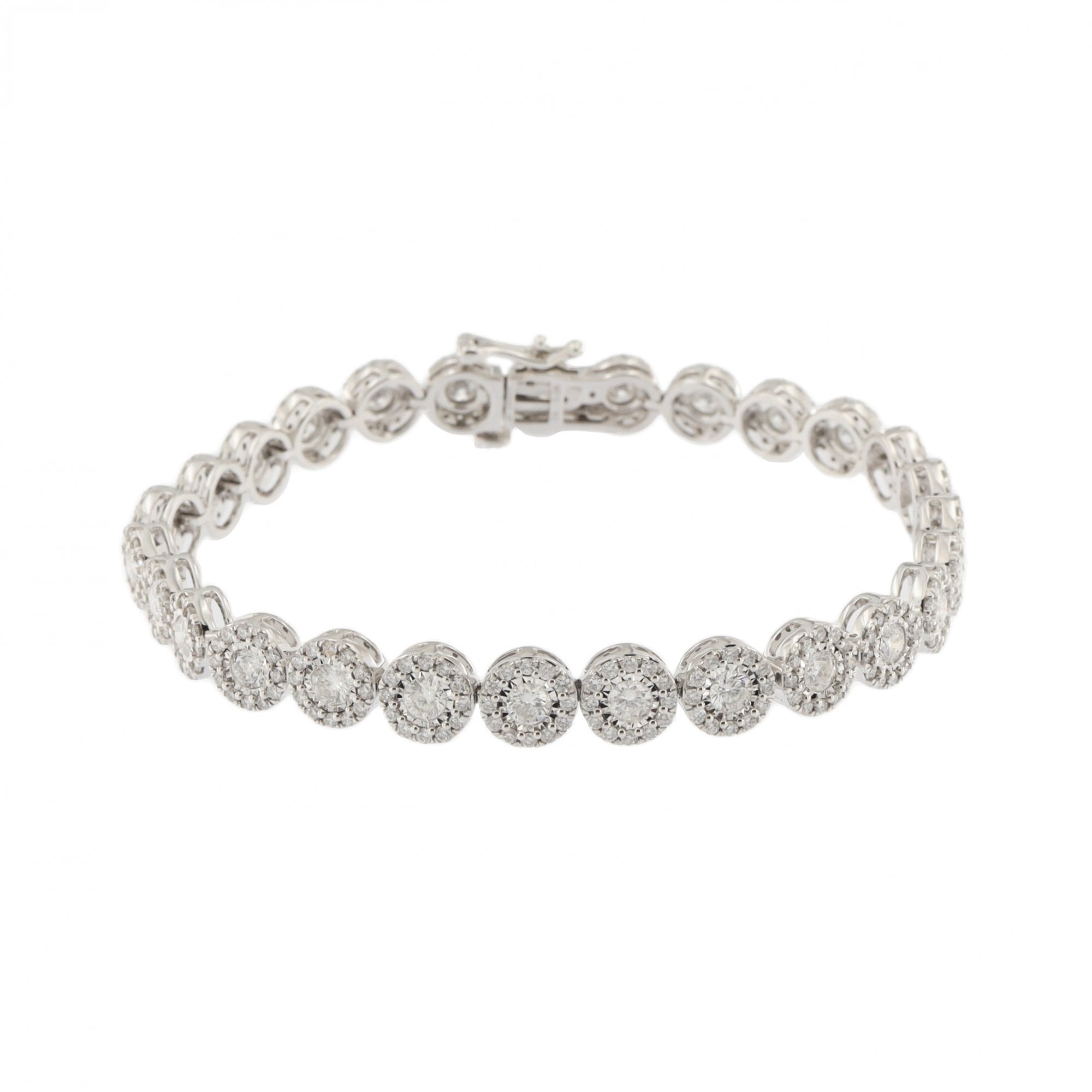 9ct White Gold Diamond 5.00ct Line Bracelet