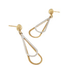 9ct Yellow Gold Bi-Colour Drop Earrings