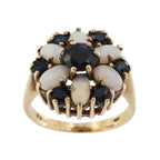 9ct Yellow Gold Sapphire & Opal Cluster Ring