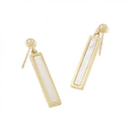 9ct Yellow Gold Mother Of Pearl Bar Drop Earrings