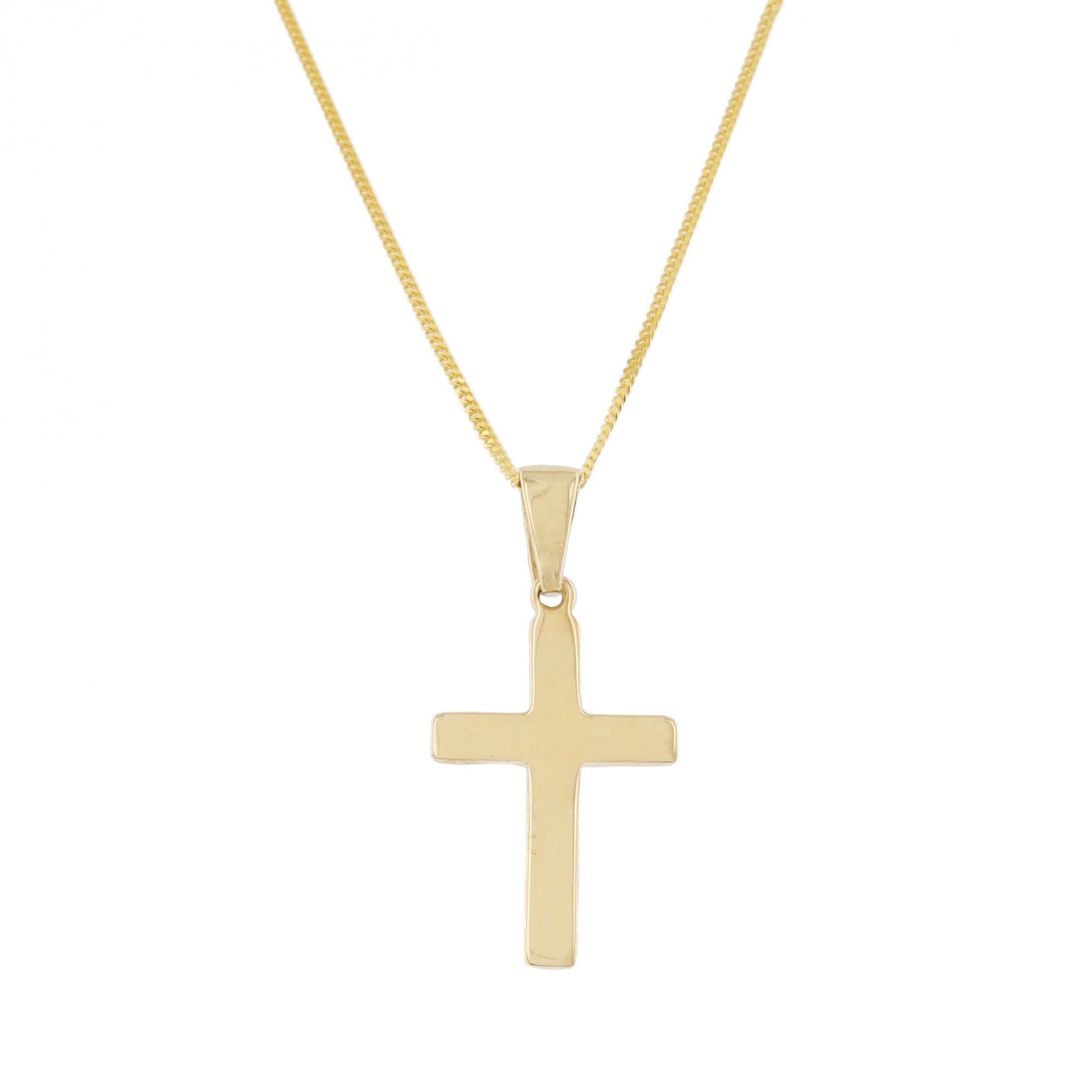 9ct Yellow Gold Medium Cross & Chain