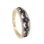 9ct Yellow Gold Sapphire & Diamond 1/2 Eternity Ring