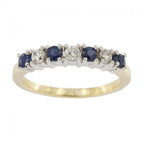 9ct Yellow Gold Sapphire & Diamond 1/2 Eternity Ring