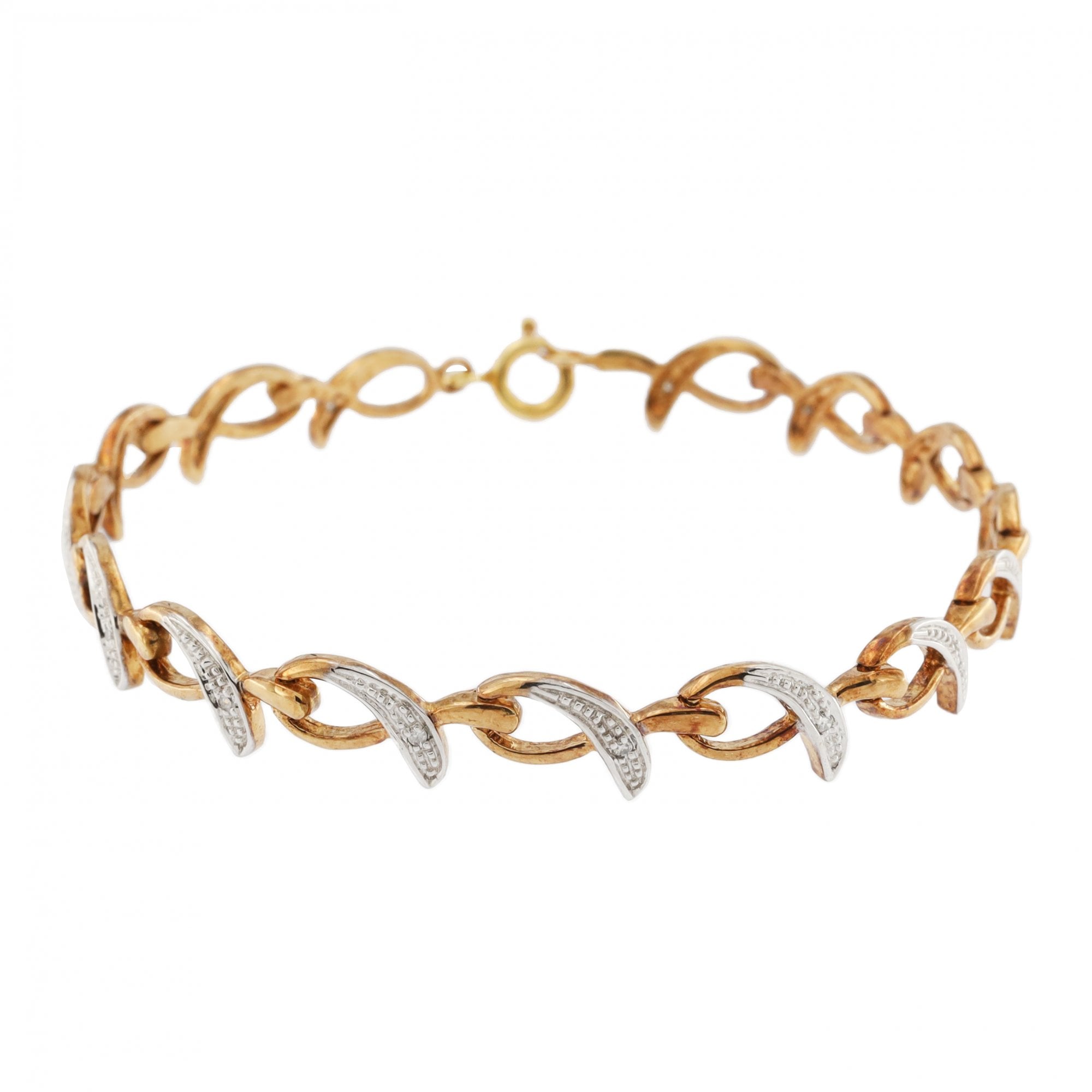 9ct Yellow Gold Diamond 0.15ct Bracelet