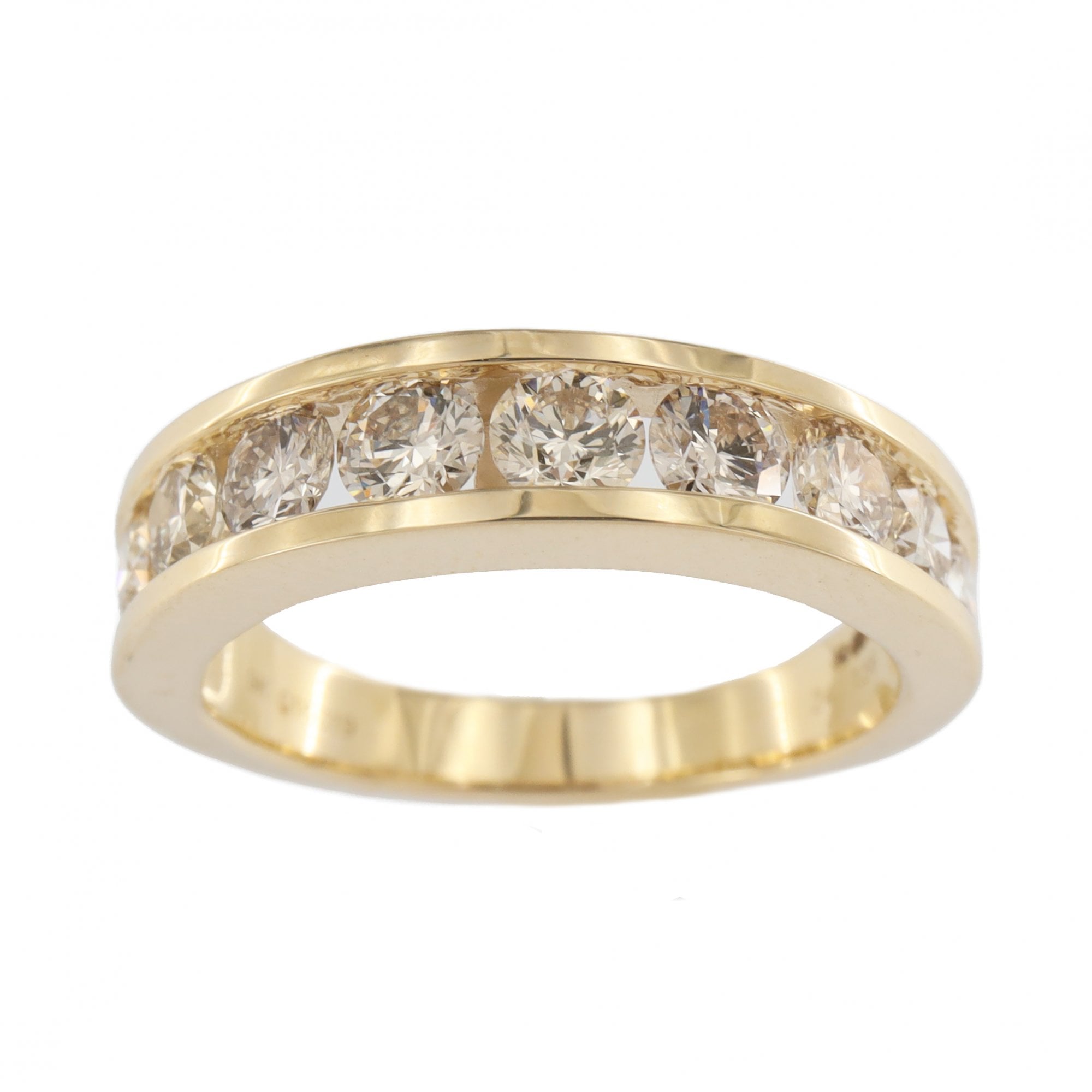 9ct Yellow Gold 10 Stone Diamond 1.56ct 1/2 Eternity Ring