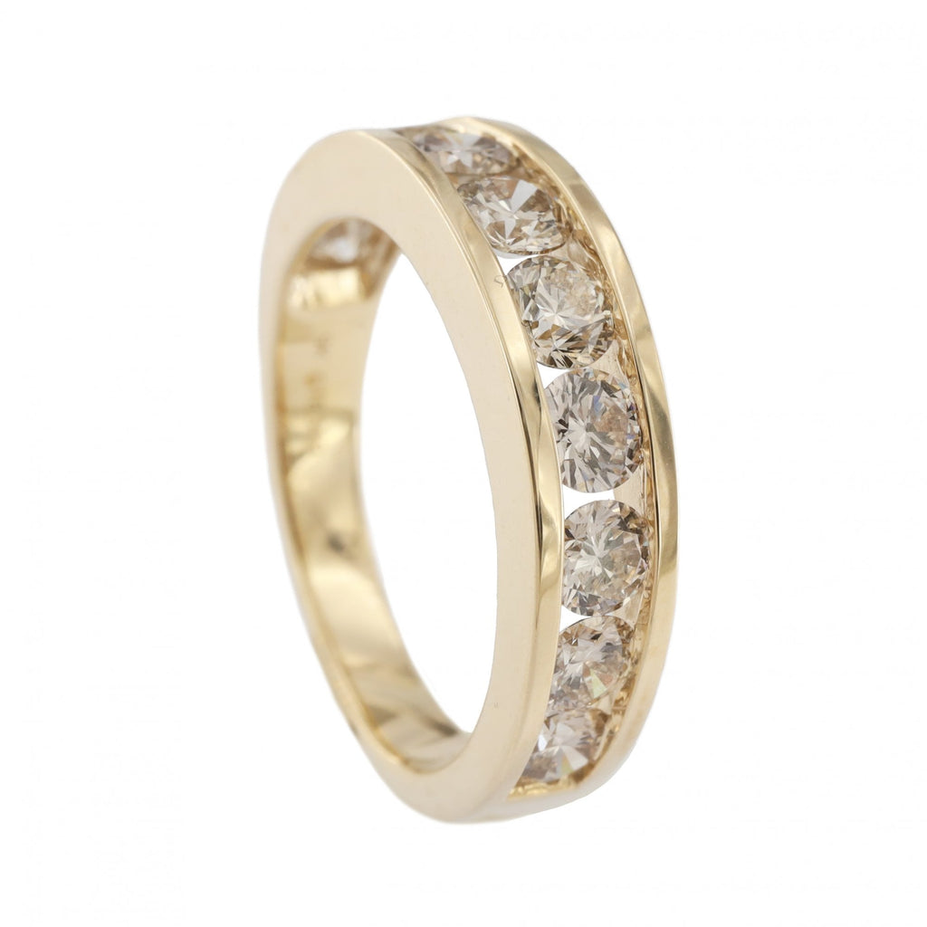 9ct Yellow Gold 10 Stone Diamond 1.56ct 1/2 Eternity Ring
