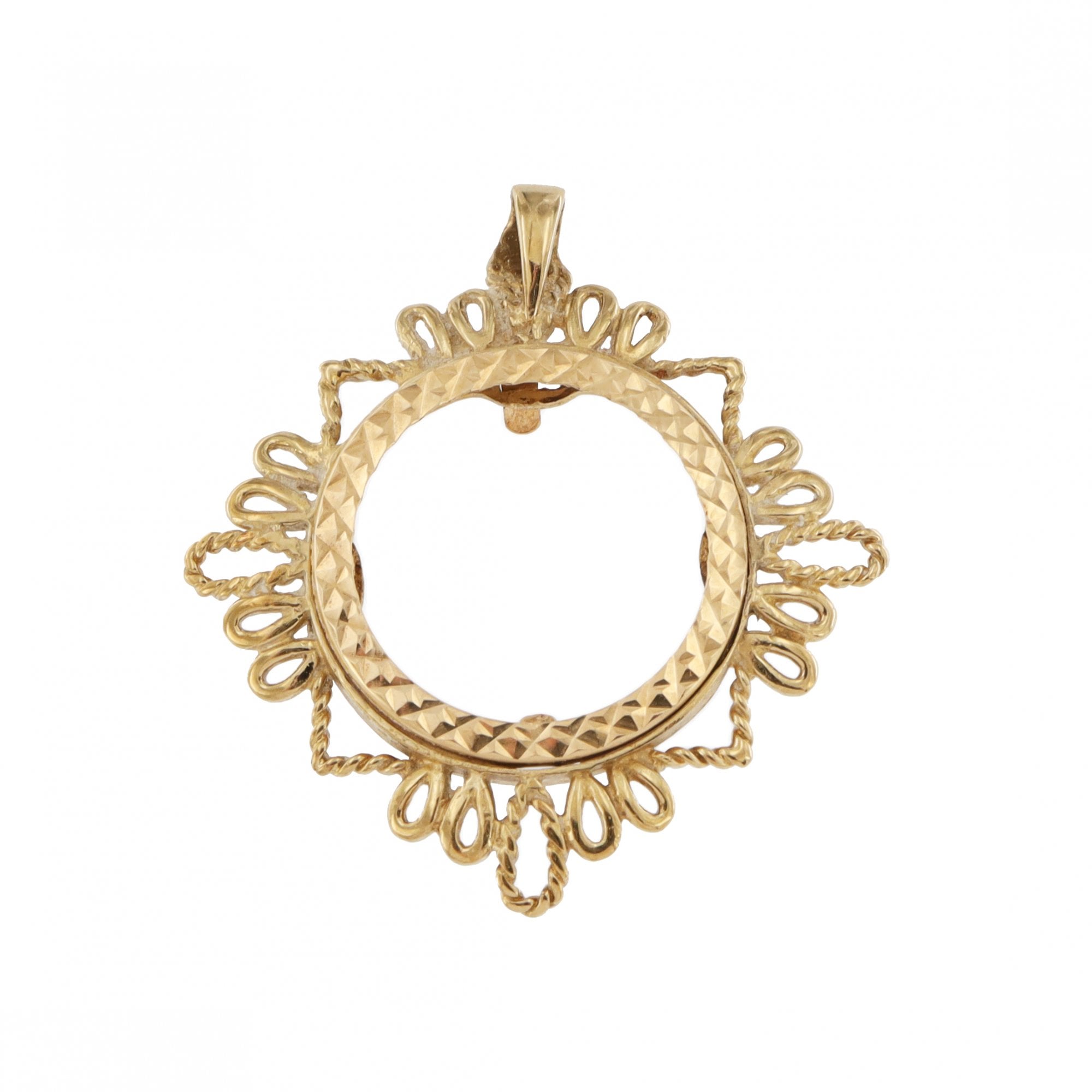 9ct Yellow Gold 1/2 Sovereign Mount Pendant