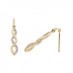 9ct Yellow & White Gold Diamond 0.10ct Twist Drop Earrings