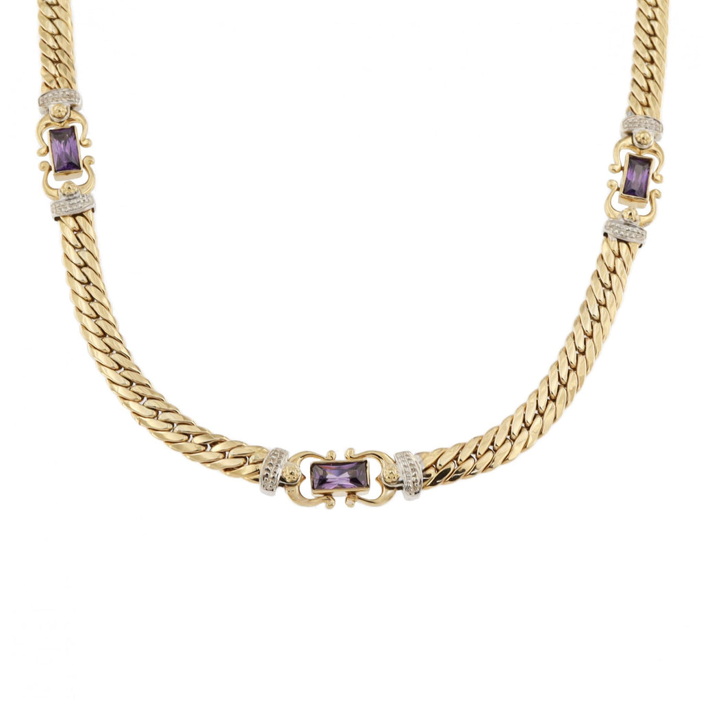 9ct Yellow Gold Amethyst Collarette