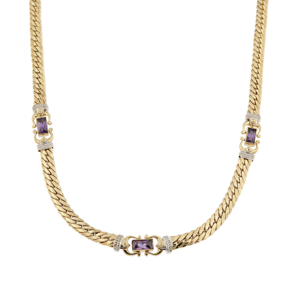 9ct Yellow Gold Amethyst Collarette