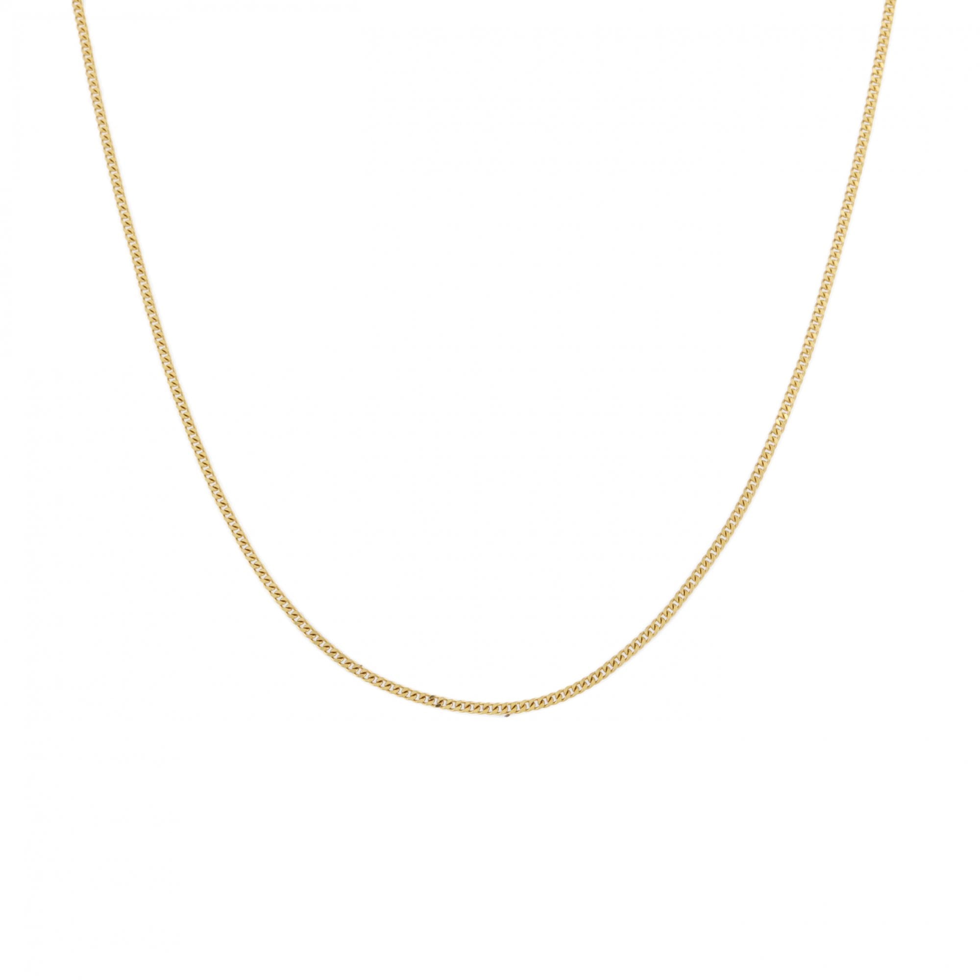 18ct Yellow Gold Diamond Cut Curb Adjustable Chain