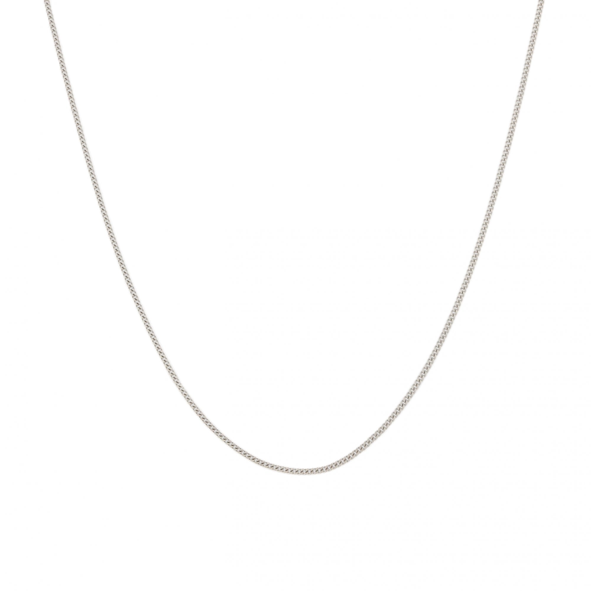 18ct White Gold Diamond Cut Curb Adjustable Chain