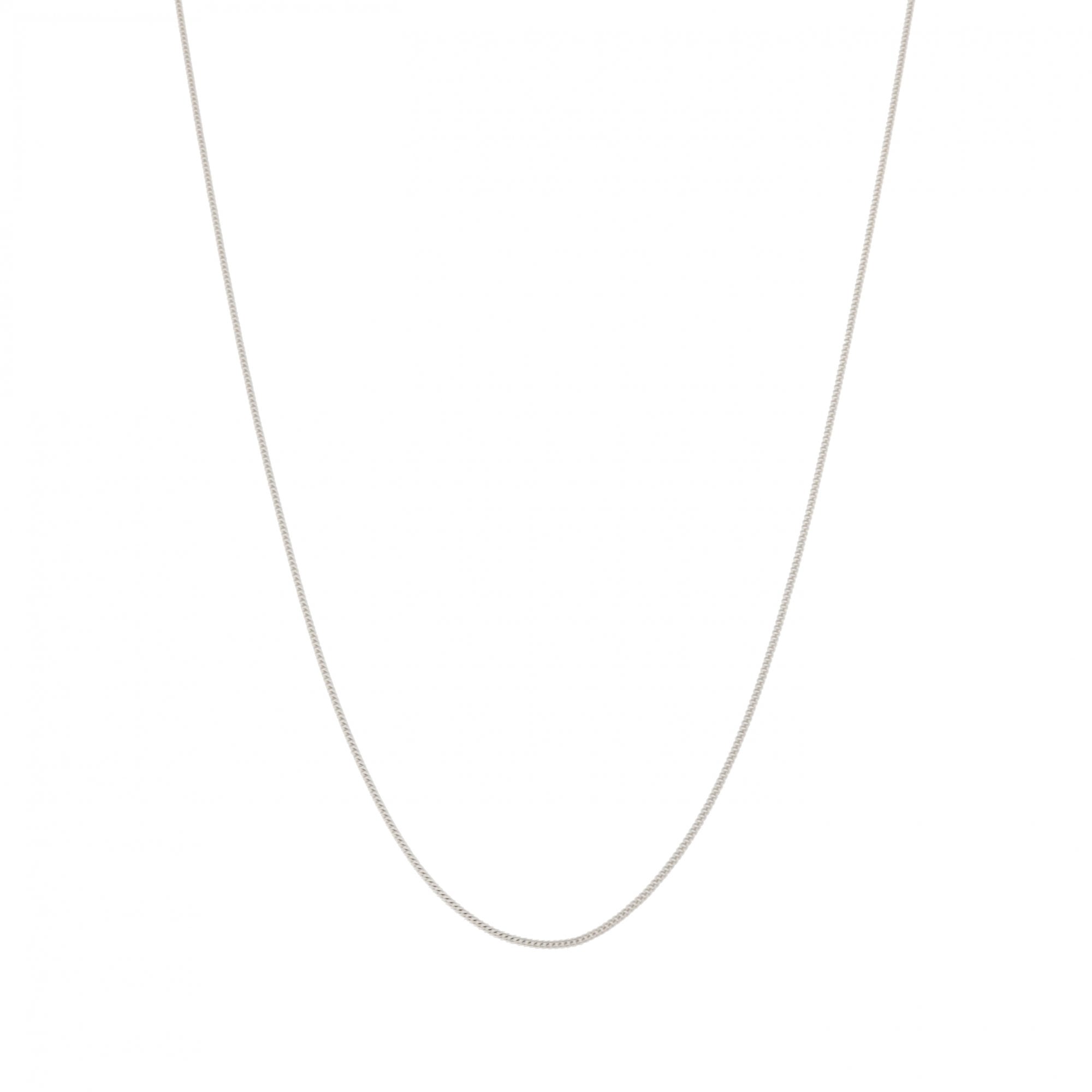 18ct White Gold Diamond Cut Curb Adjustable Chain