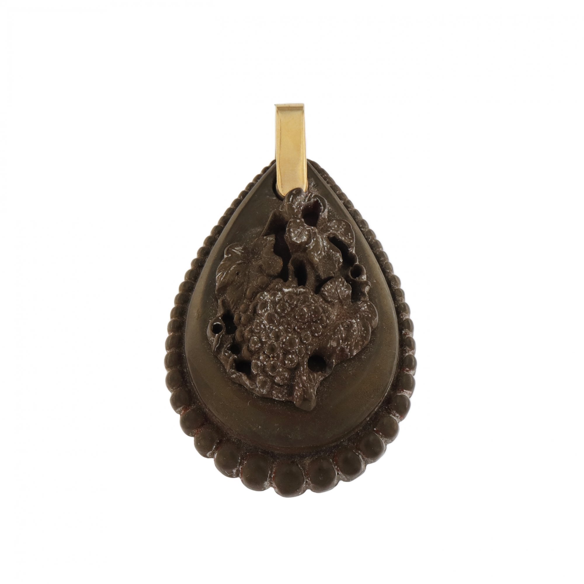 9ct Yellow Gold Jet Pendant