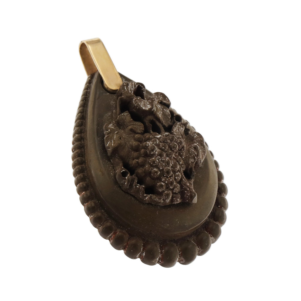 9ct Yellow Gold Jet Pendant