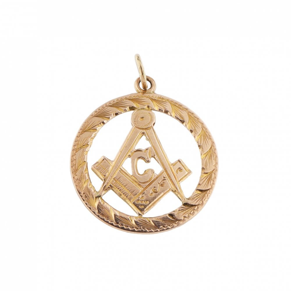 9ct Yellow Gold Masonic Large Pendant