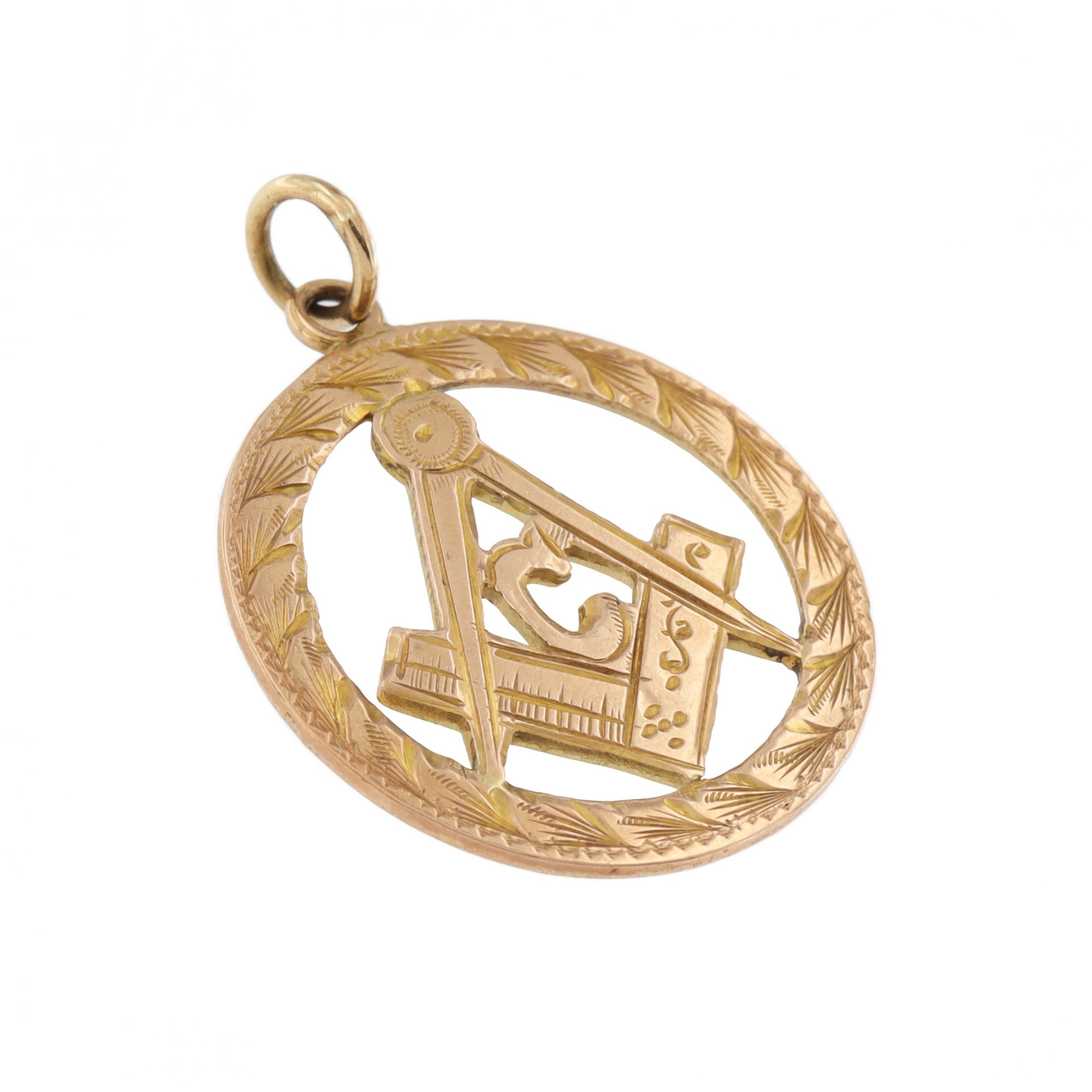 9ct Yellow Gold Masonic Large Pendant