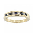9ct Yellow Gold Sapphire & Diamond 1/2 Eternity Ring