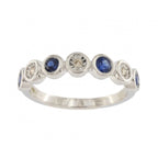 9ct White Gold Sapphire & Diamond 1/2 Eternity Ring