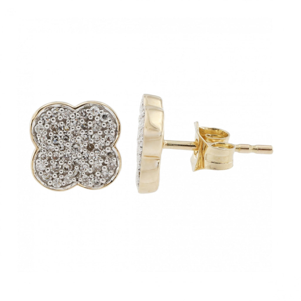 9ct Yellow Gold Diamond 0.30ct Cluster Studs