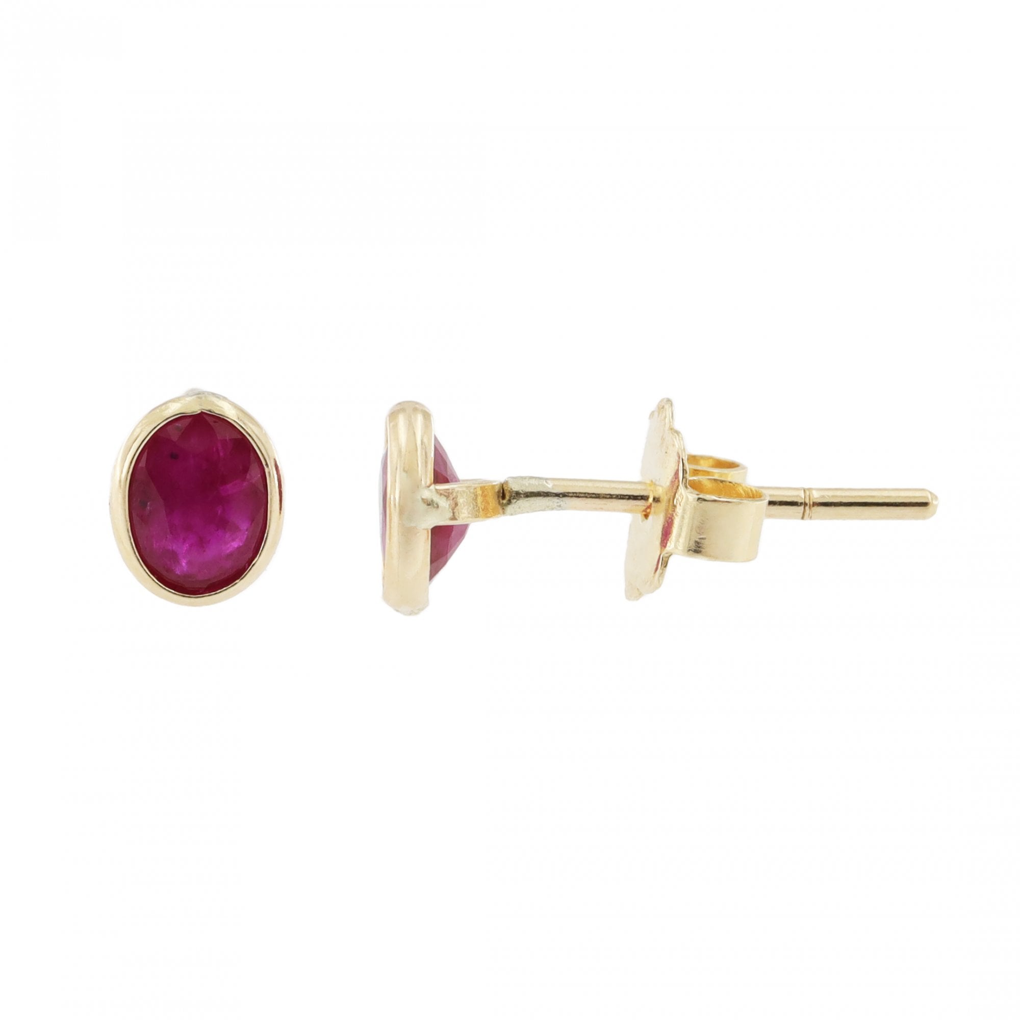 9ct Yellow Gold Ruby Stud Earrings