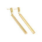 9ct Yellow Gold Bar Drop Earrings