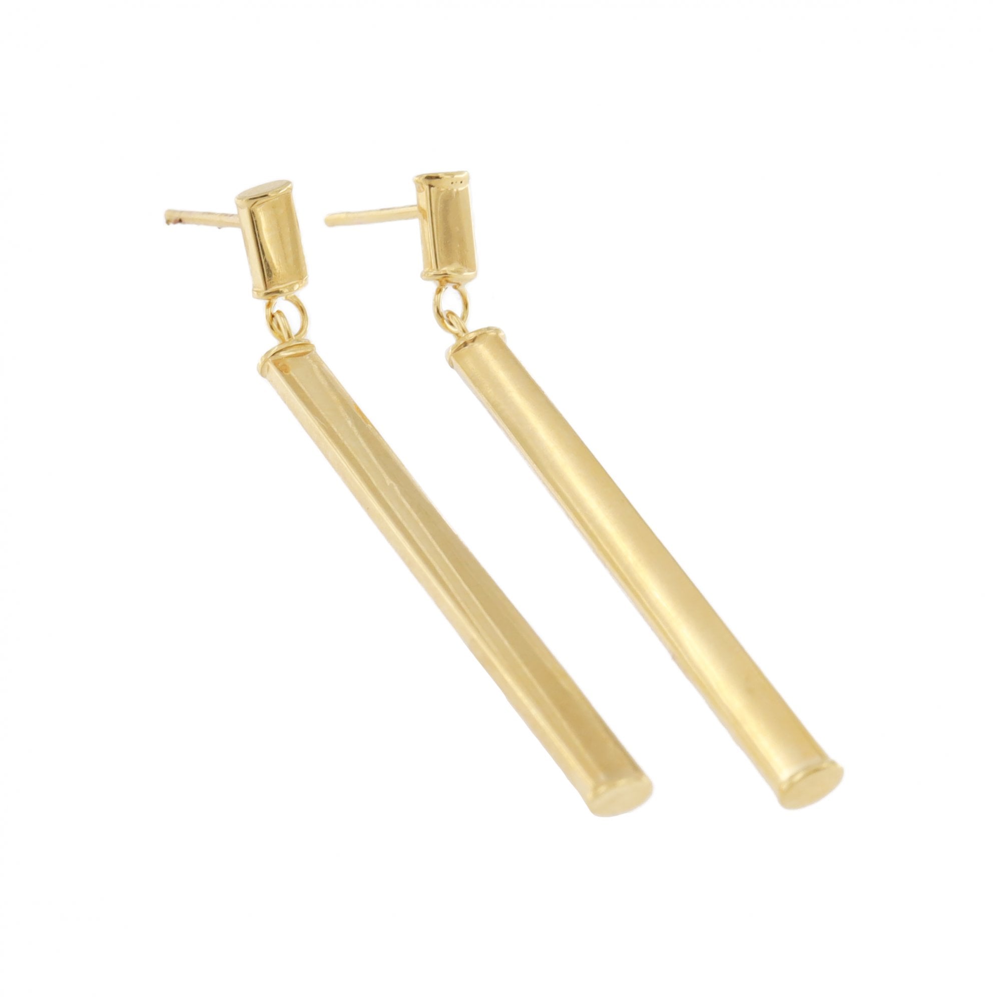 9ct Yellow Gold Bar Drop Earrings