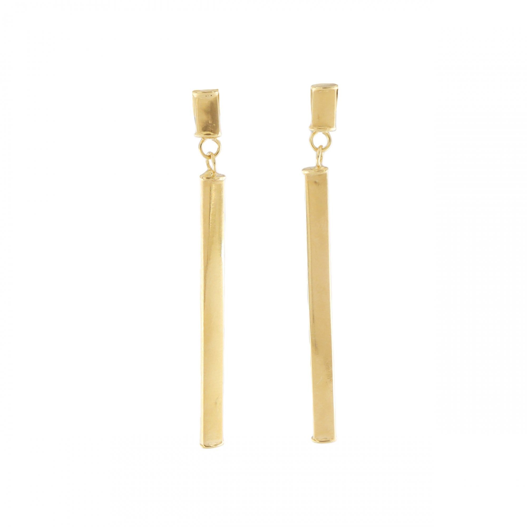 9ct Yellow Gold Bar Drop Earrings