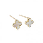9ct Yellow Gold Large Mother of Pearl Petal Stud Earrings