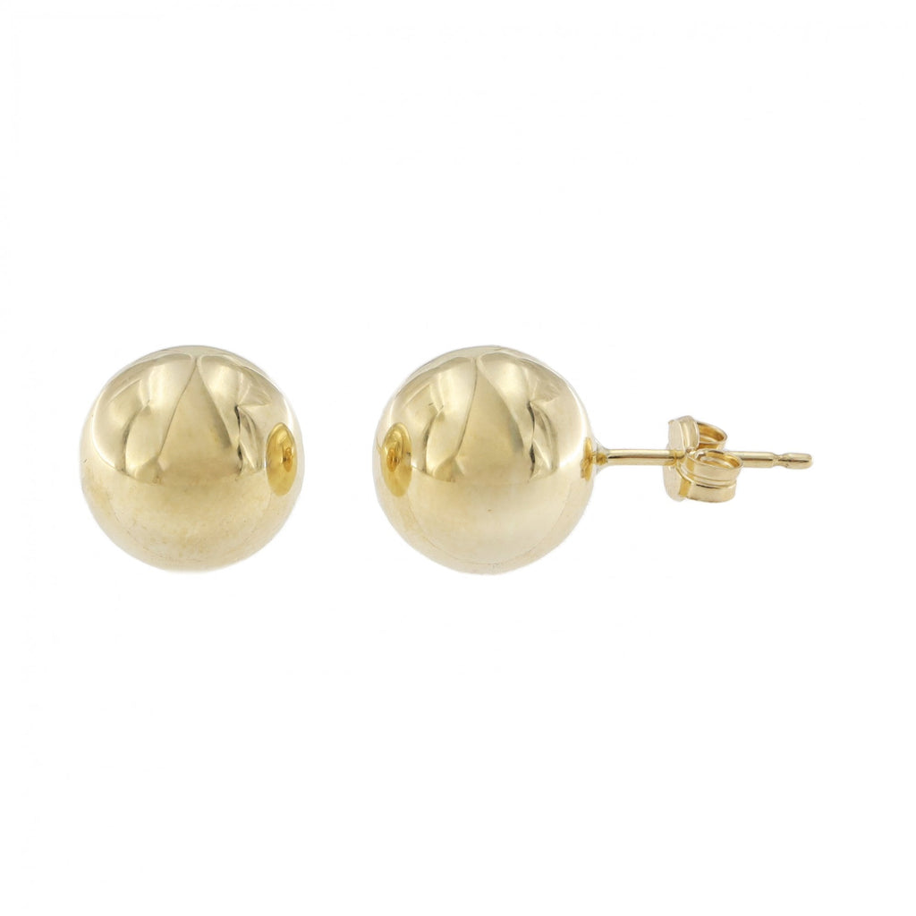 9ct Yellow Gold 10mm Ball Stud Earrings