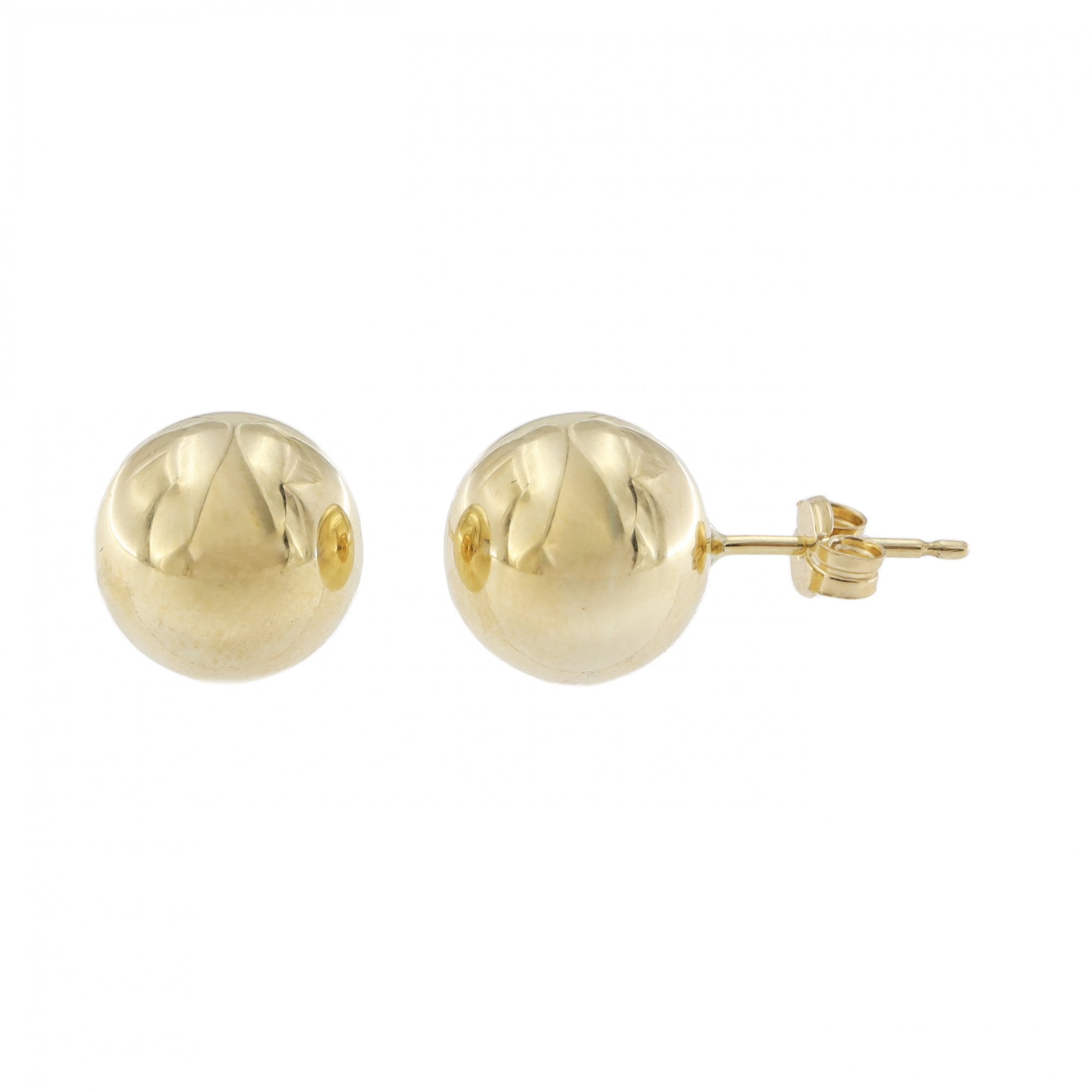 9ct Yellow Gold 10mm Ball Stud Earrings