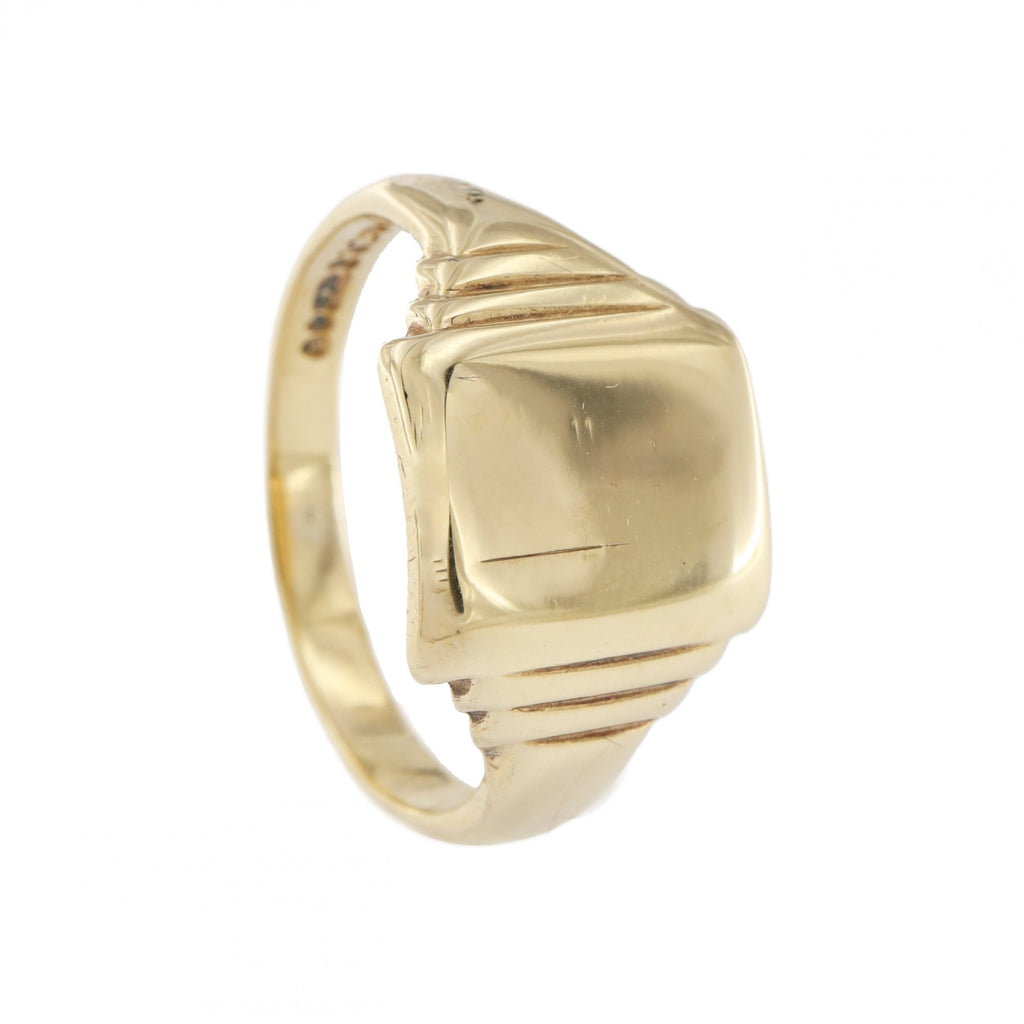 9ct Yellow Gold Gents Square Signet Ring