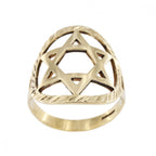 9ct Yellow Gold Star Of David Ring