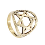 9ct Yellow Gold Star Of David Ring