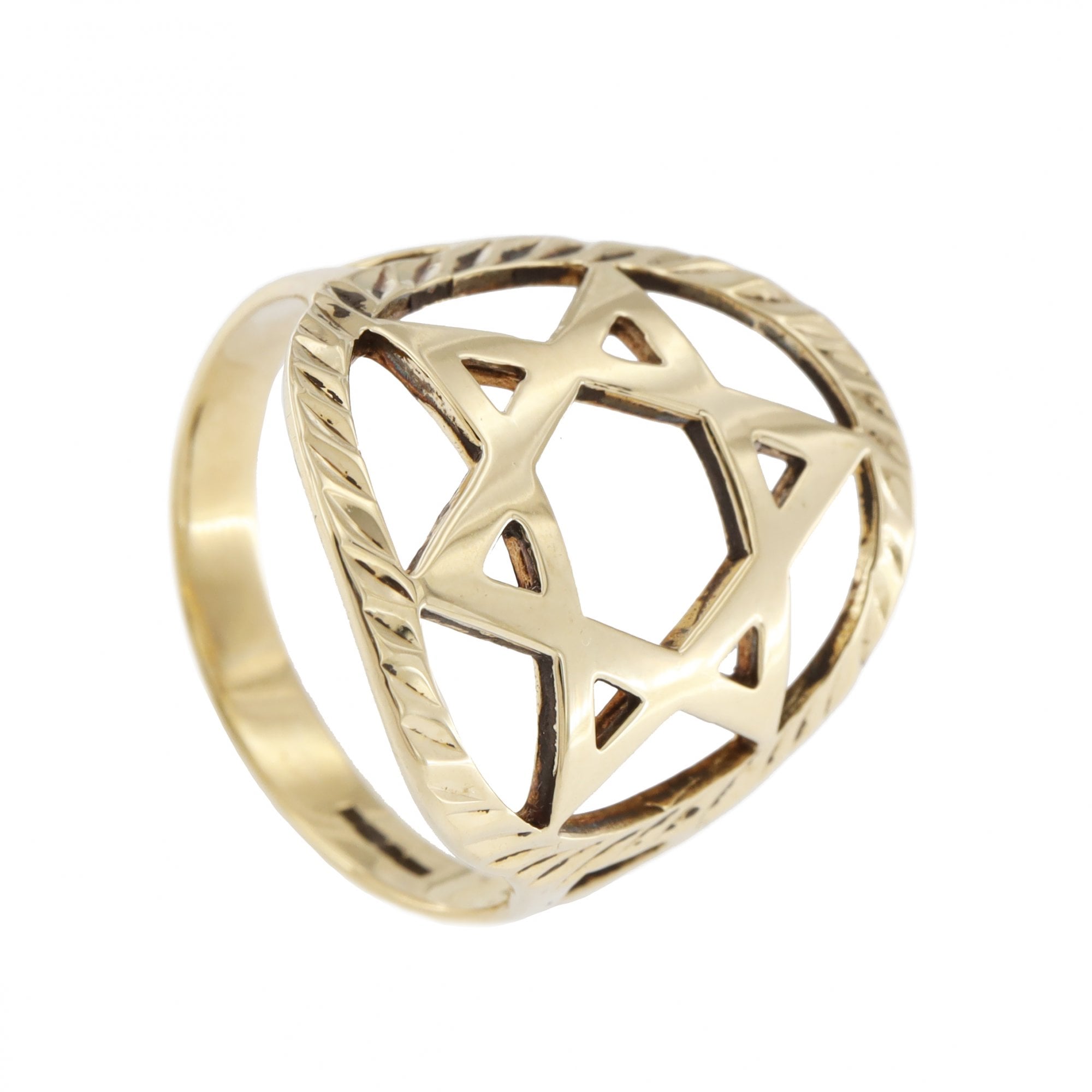9ct Yellow Gold Star Of David Ring